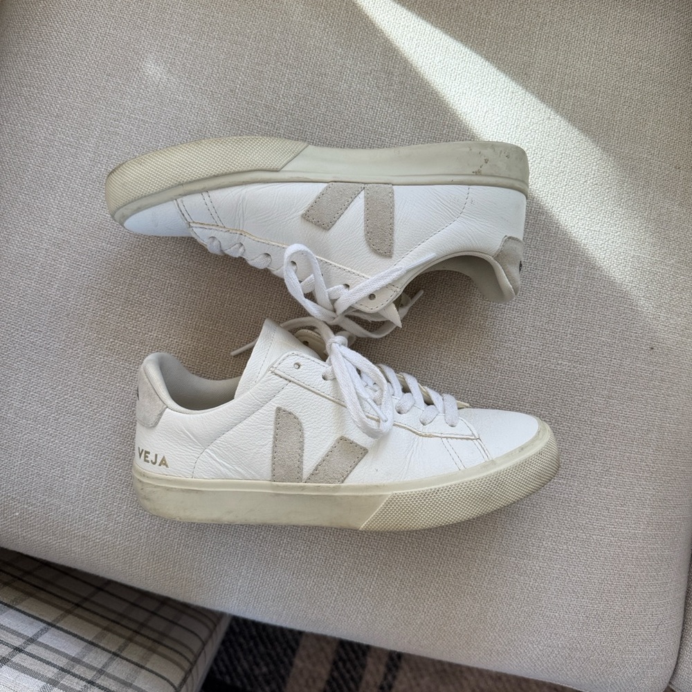 Veja White and Cream Sneakers